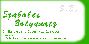 szabolcs bolyanatz business card